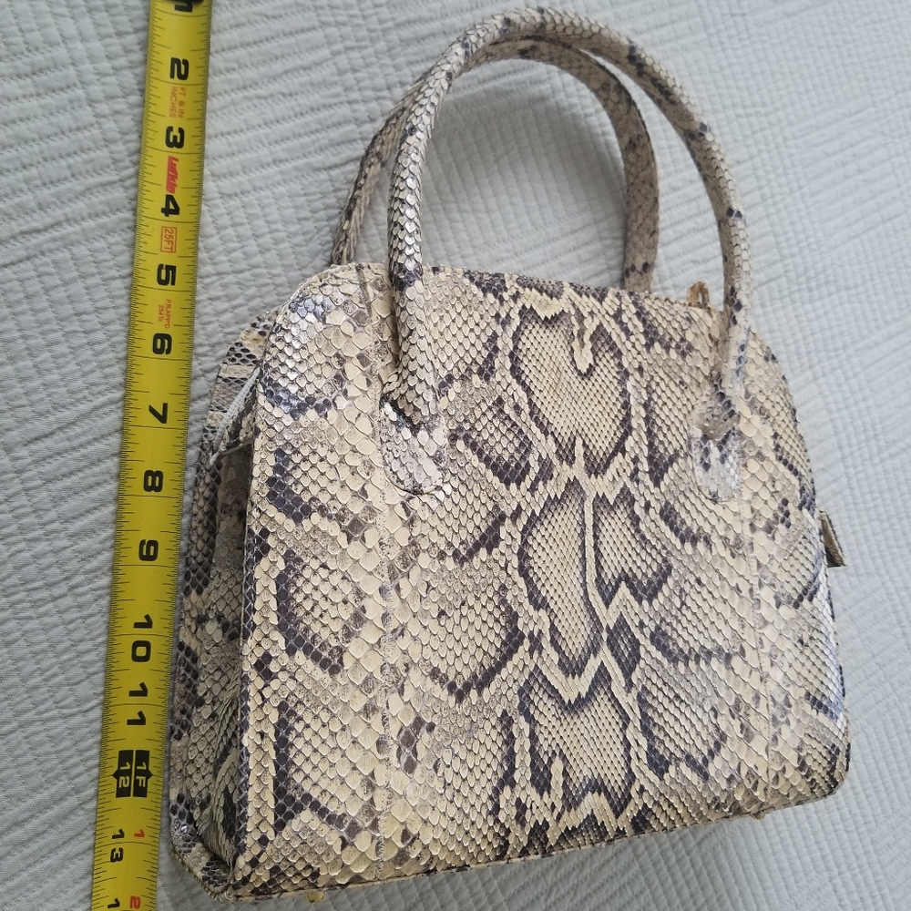 Natural Python Skin Satchel Handbag - image 2